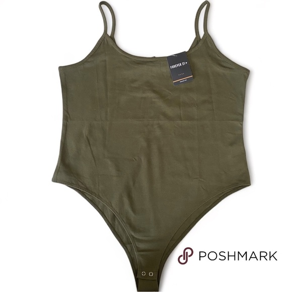 ▪️ FOREVER 21 KNIT BODYSUIT OLIVE ▪️ - Picture 1 of 4